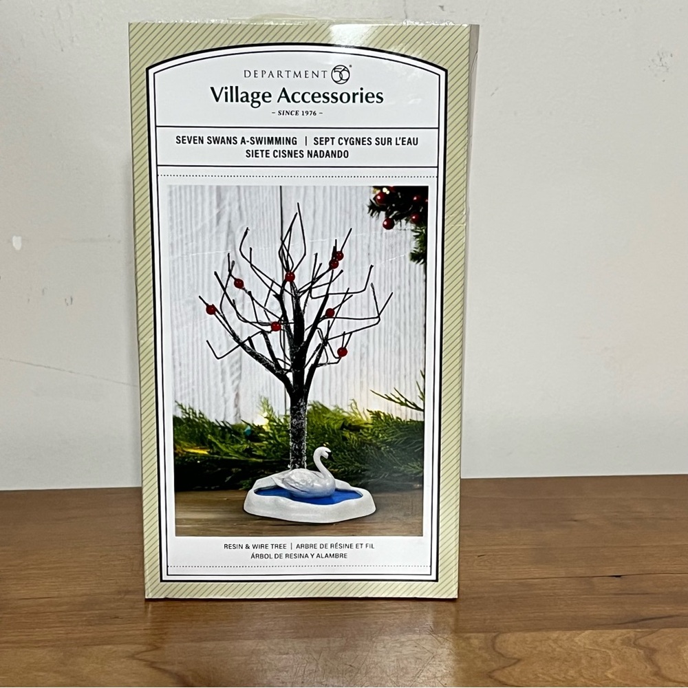 Department 56 Seven Swans A‎ Swimming Tree 6011470 Dept 2023 Village Accessories